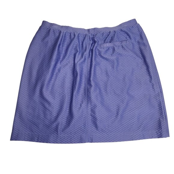 Monterey Club Womens L 12/14  Textured Blue Pull-On Skort  Zipper Pockets 2421 - Picture 2 of 9